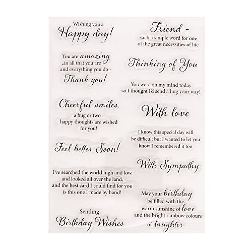 arriettycraft Phrase Sentiment Thinking of You with Sympathy Friends Birthday Rubber Stamps Clear Stamps for Card Making Decoration and DIY Scrapbooking A1886 von arriettycraft