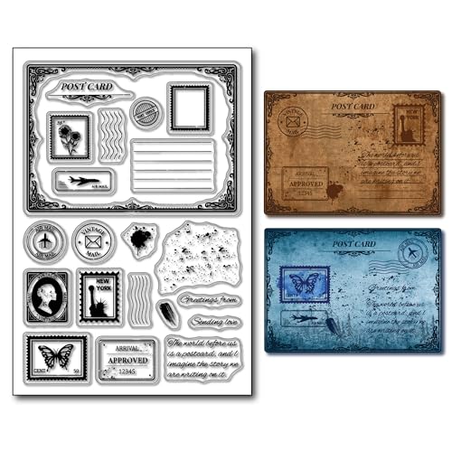 arriettycraft Postkartenrahmen, transparente Stempel für Kunstjournale, Poststempel, Luftpost, transparente Silikonstempel für Scrapbooking, Journaling, Papierbasteln arriettycraft Postkartenrahmen, transparente Stempel für Kunstjournale, Poststempel, Luftpost, transparente Silikonstempel für Scrapbooking, Journaling, Papierbasteln von arriettycraft