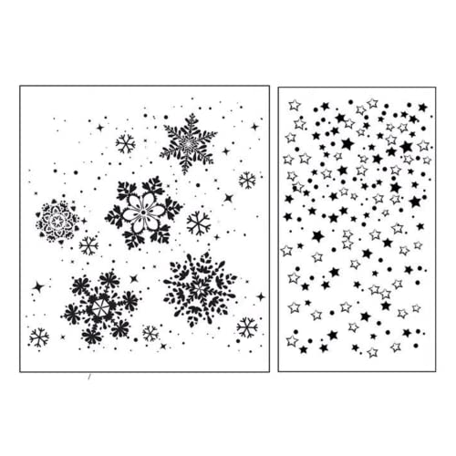 arriettycraft Schneeflocken-Hintergrund, Schneefall, Sterne, transparente Stempel für Weihnachtskarten, Dekoration und DIY Scrapbooking von arriettycraft