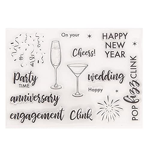 arriettycraft Stempel für Jahrestag, Hochzeit, Feier, Silvester, Feuerwerk, Silikon-Stempel für Kartengestaltung, Dekoration und DIY Scrapbooking von arriettycraft