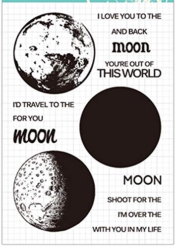 arriettycraft Stempel mit englischem Spruch "Love You to The Moon", transparent, aus Gummi von arriettycraft