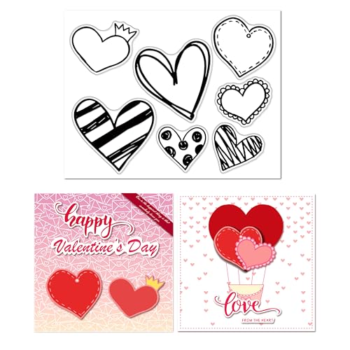 arriettycraft Stempel zum Valentinstag, Herzen, für Kartengestaltung oder Tagebuch, verschiedene Herzen, Liebe, klare Stempel, Gummistempel für Etiketten, Tagebücher, Planer, Scrapbooking, arriettycraft Stempel zum Valentinstag, Herzen, für Kartengestaltung oder Tagebuch, verschiedene Herzen, Liebe, klare Stempel, Gummistempel für Etiketten, Tagebücher, Planer, Scrapbooking, von arriettycraft