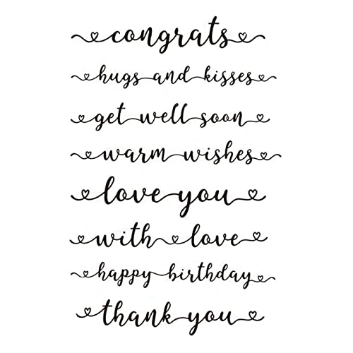 arriettycraft Transparente Stempel für Grußwörter zum Basteln von Karten oder Tagebüchern, Happy Birthday, Dankeschön, Silikon-Gummi-Stempel, Siegel für DIY, Scrapbooking, Album, Papierbasteln, arriettycraft Transparente Stempel für Grußwörter zum Basteln von Karten oder Tagebüchern, Happy Birthday, Dankeschön, Silikon-Gummi-Stempel, Siegel für DIY, Scrapbooking, Album, Papierbasteln, von arriettycraft