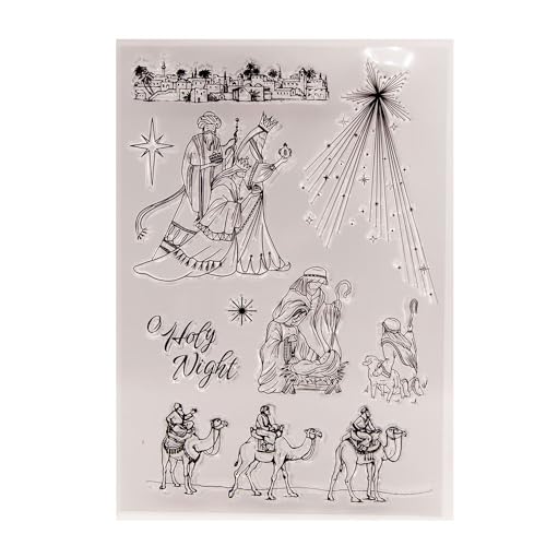 arriettycraft Transparente Stempel für Grußkarten oder Tagebücher, Weihnachten, Kamel, Stechpalme, Nacht, Gummistempel für Scrapbooking, Tagebücher, Papierbasteln, Dekoration arriettycraft Transparente Stempel für Grußkarten oder Tagebücher, Weihnachten, Kamel, Stechpalme, Nacht, Gummistempel für Scrapbooking, Tagebücher, Papierbasteln, Dekoration von arriettycraft