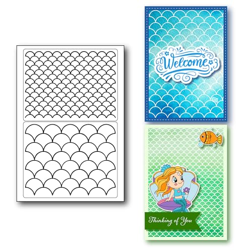 arriettycraft Transparente Stempel für Kartenherstellung und Journaling, Meerjungfrauen-Schuppen-Hintergrund Gummistempel für Bastelarbeiten Scrapbooking Album dekoration arriettycraft Transparente Stempel für Kartenherstellung und Journaling, Meerjungfrauen-Schuppen-Hintergrund Gummistempel für Bastelarbeiten Scrapbooking Album dekoration von arriettycraft