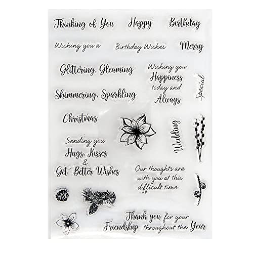 arriettycraft Transparente Stempel mit Spruch "Happy Birthday" und "Best Wishes", Freundschafts-Verse, Silikon-Stempel für Kartengestaltung, Dekoration und Bastelarbeiten arriettycraft Transparente Stempel mit Spruch "Happy Birthday" und "Best Wishes", Freundschafts-Verse, Silikon-Stempel für Kartengestaltung, Dekoration und Bastelarbeiten von arriettycraft