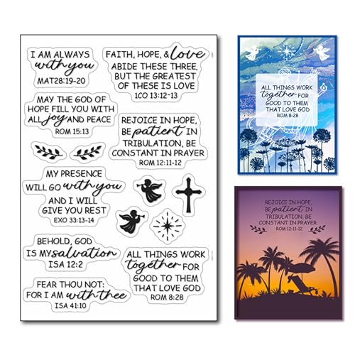 arriettycraft Transparente Stempel mit christlichen Versen für Kartenherstellung oder Journaling, christliche Bibelzitate, Gummistempel, Bibelvers, Silikonstempel für Scrapbooking, Papierbasteln, von arriettycraft