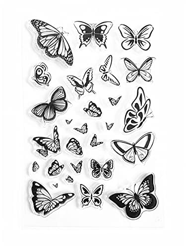arriettycraft Transparente Stempel mit verschiedenen Schmetterlingen für Kartengestaltung, Dekoration und Bastelarbeiten, Scrapbooking-Werkzeuge, Gummistempel von arriettycraft