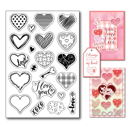 arriettycraft Transparente Valentinstag-Stempel-Set für Kartenherstellung oder Journaling, verschiedene Arten von Herzen, Silikon-Gummistempel für Tagebücher, Scrapbooking, Papierbasteln, arriettycraft Transparente Valentinstag-Stempel-Set für Kartenherstellung oder Journaling, verschiedene Arten von Herzen, Silikon-Gummistempel für Tagebücher, Scrapbooking, Papierbasteln, von arriettycraft