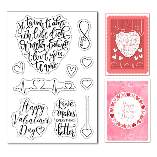 arriettycraft Transparentes Stempel-Set zum Valentinstag für Kartenherstellung oder Journaling, "I Love You", transparente Silikonstempel für Tagebücher, Scrapbooking, Papierbasteln, Dekoration arriettycraft Transparentes Stempel-Set zum Valentinstag für Kartenherstellung oder Journaling, "I Love You", transparente Silikonstempel für Tagebücher, Scrapbooking, Papierbasteln, Dekoration von arriettycraft