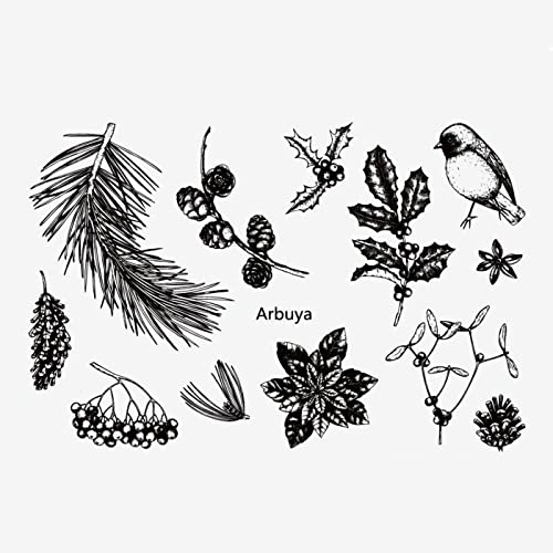 arriettycraft Weihnachtsblätter, Beerenzweig, Chickadee, Nüsse, transparente Stempel für Kartengestaltung, Dekoration und DIY Scrapbooking arriettycraft Weihnachtsblätter, Beerenzweig, Chickadee, Nüsse, transparente Stempel für Kartengestaltung, Dekoration und DIY Scrapbooking von arriettycraft