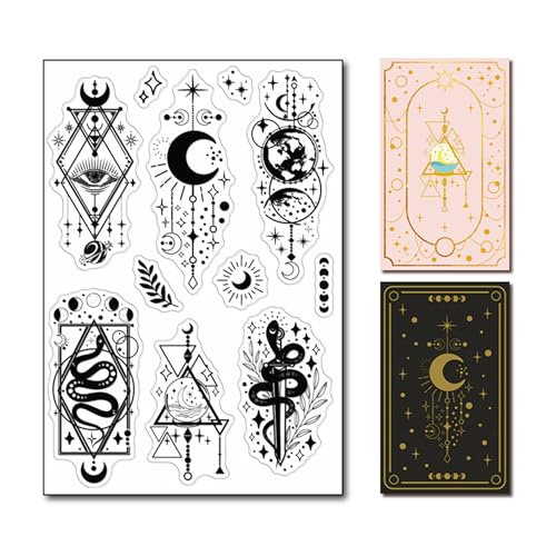 arriettycraft Witchcraft Dekorative transparente Stempel für Kartenherstellung oder Journaling, magische Schlangen, Mondphase, Silikonstempel für Scrapbooking, Fotoalbum, Papierbasteln, Dekoration arriettycraft Witchcraft Dekorative transparente Stempel für Kartenherstellung oder Journaling, magische Schlangen, Mondphase, Silikonstempel für Scrapbooking, Fotoalbum, Papierbasteln, Dekoration von arriettycraft