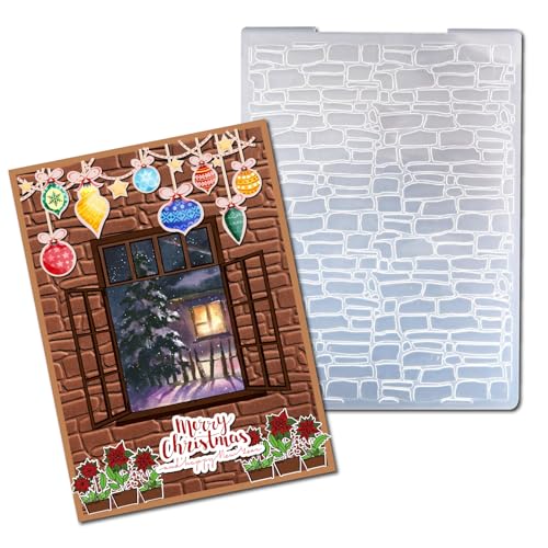 arriettycraft Ziegelmauer-Prägeschablonen für Kartenherstellung, Ziegelsteine, strukturierte Prägeschablone für Scrapbooking, Seiten, Papierbasteln, Tondekoration arriettycraft Ziegelmauer-Prägeschablonen für Kartenherstellung, Ziegelsteine, strukturierte Prägeschablone für Scrapbooking, Seiten, Papierbasteln, Tondekoration von arriettycraft