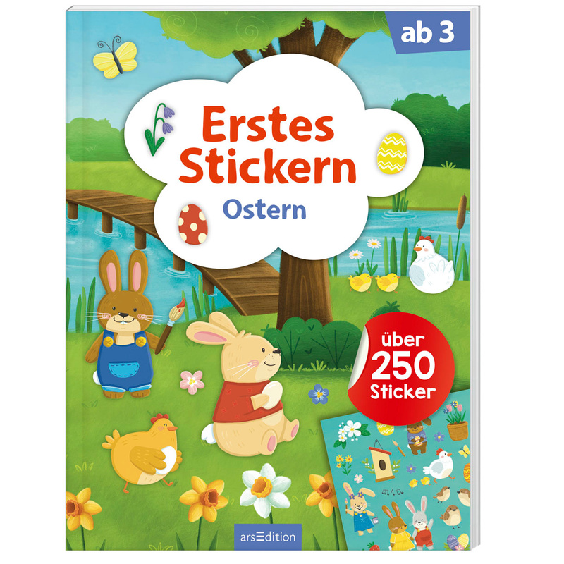 Erstes Stickern - Ostern, Kartoniert (TB) von ars edition