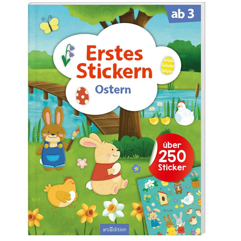 Erstes Stickern - Ostern, Kartoniert (TB) von ars edition