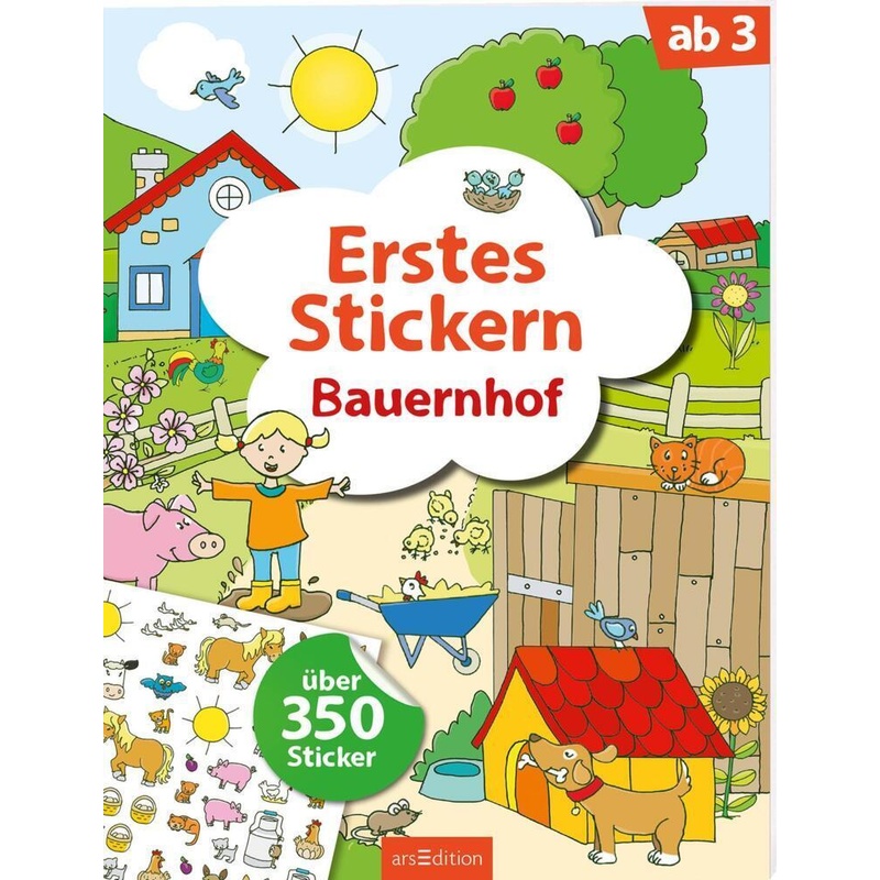 Erstes Stickern - Bauernhof - Buch von ars edition