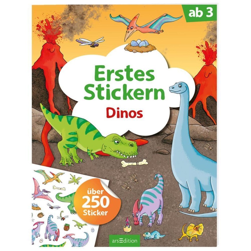 Erstes Stickern - Dinos, Kartoniert (TB) von ars edition