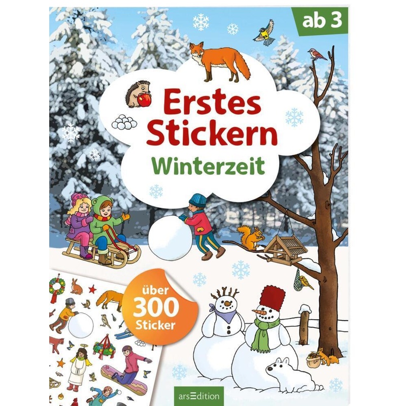 Erstes Stickern - Winterzeit - Buch von ars edition