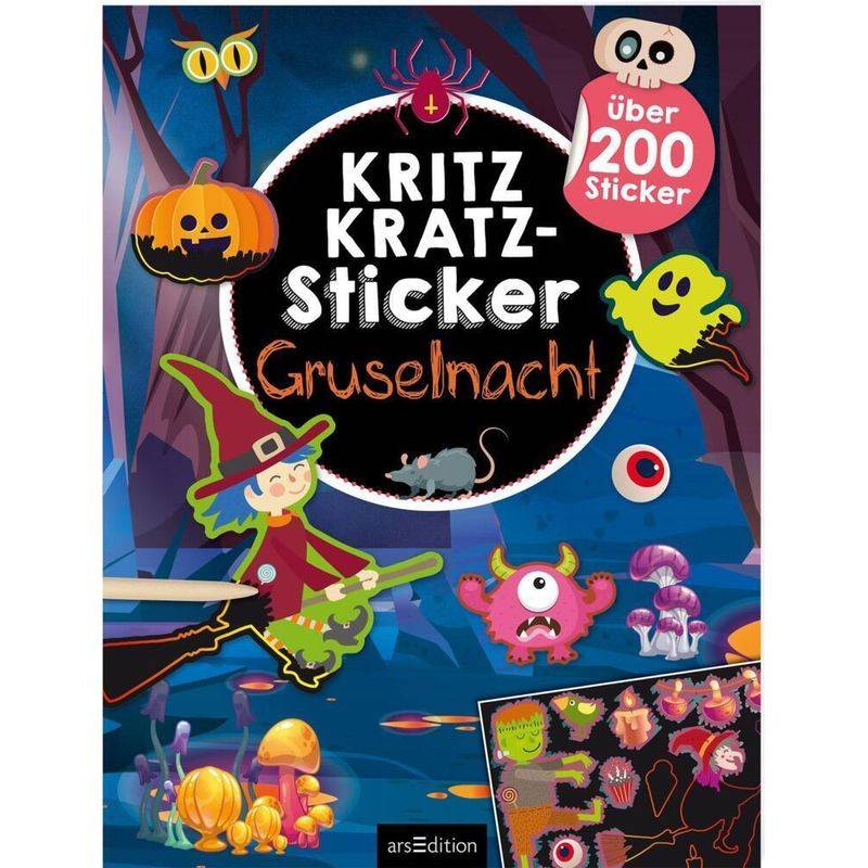 Kritzkratz-Sticker - Gruselnacht, Kartoniert (TB) von ars edition