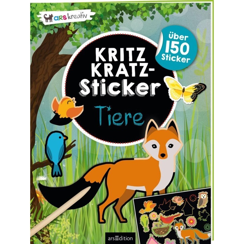 Kritzkratz-Sticker - Tiere, Kartoniert (TB) von ars edition