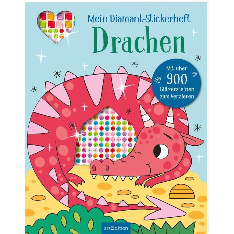 Mein Diamant-Stickerheft - Drachen, Kartoniert (TB) von ars edition