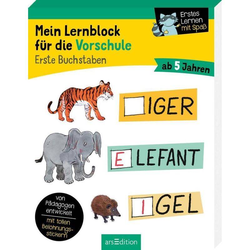 Mein Lernblock Für Die Vorschule - Erste Buchstaben - Hannah Lang, Kartoniert (TB) von ars edition
