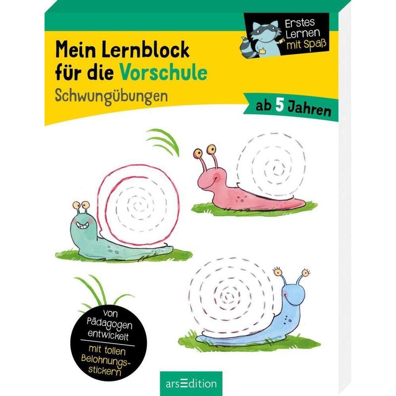Mein Lernblock Für Die Vorschule - Schwungübungen - Hannah Lang, Kartoniert (TB) von ars edition