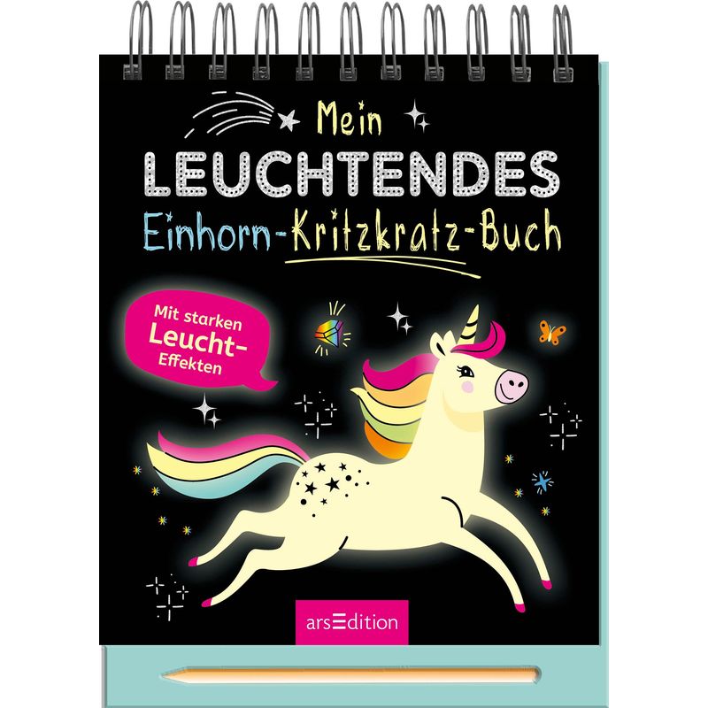 Mein Leuchtendes Einhorn-Kritzkratz-Buch, Kartoniert (TB) von ars edition
