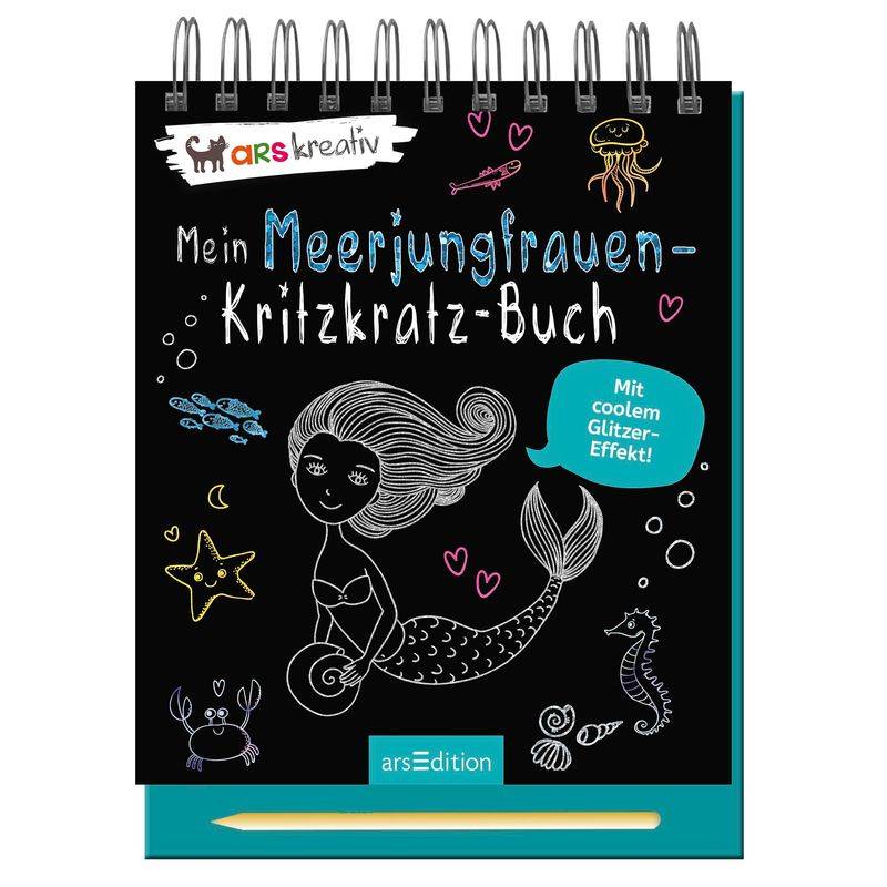 Mein Meerjungfrauen-Kritzkratz-Buch, M. Stift, Gebunden von ars edition