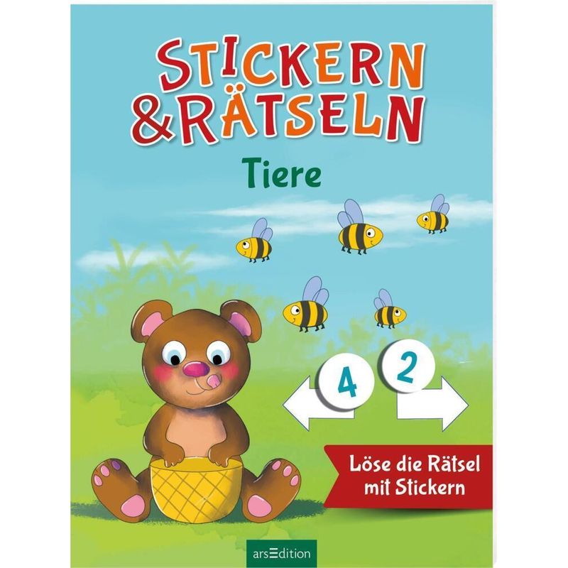 Stickern & Rätseln Ab 3: Stickern & Rätseln - Tiere, Kartoniert (TB) von ars edition