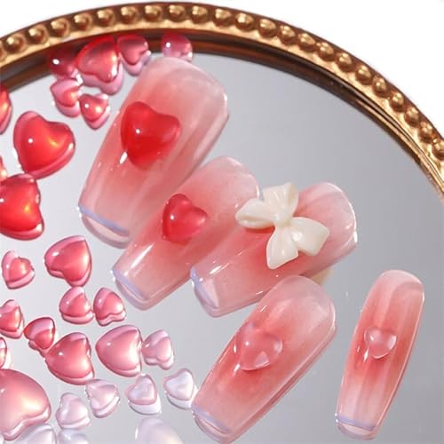 Magische Farbwechsel-Nagelperlen, herzförmige rote Farbwechsel-Nagelverzierungen für kreative Nageldesigns 100 Stück Magische Farbwechsel-Nagelperlen, herzförmige rote Farbwechsel-Nagelverzierungen für kreative Nageldesigns 100 Stück von art lalic