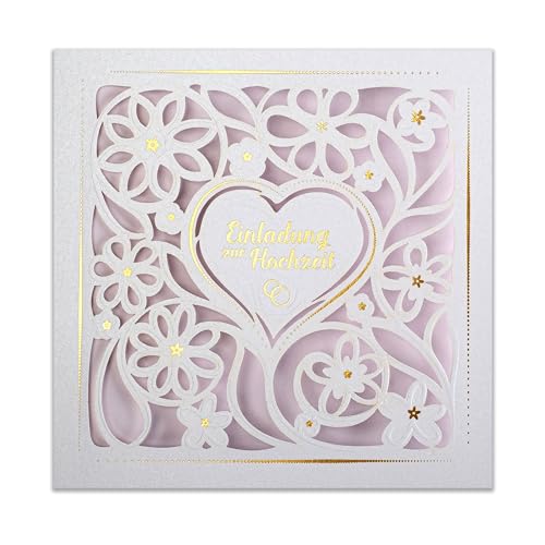 ART NUVO HOCHZEITSEINLADUNGEN - 20 St. 135x135mm, MIT BEDRUCKBAREN EINLAGEN UND UM-SCHLÄGEN FÜR HOCHZEIT – LASERGESCHNITTEN, MIT GOLDFOLIE VEREDELT. GEPRESSTES MUSTER AUF METALLICKPAPIER ART NUVO HOCHZEITSEINLADUNGEN - 20 St. 135x135mm, MIT BEDRUCKBAREN EINLAGEN UND UM-SCHLÄGEN FÜR HOCHZEIT – LASERGESCHNITTEN, MIT GOLDFOLIE VEREDELT. GEPRESSTES MUSTER AUF METALLICKPAPIER von art nuvo