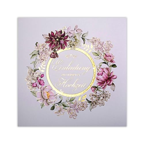 Art Nuvo HOCHZEITSEINLADUNGEN SATZ 20 St. 135x135mm MIT BEDRUCKBAREN EINLAGEN UND UMSCHLÄGEN FÜR HOCHZEIT – VERGOLDETES MUSTER Art Nuvo HOCHZEITSEINLADUNGEN SATZ 20 St. 135x135mm MIT BEDRUCKBAREN EINLAGEN UND UMSCHLÄGEN FÜR HOCHZEIT – VERGOLDETES MUSTER von art nuvo