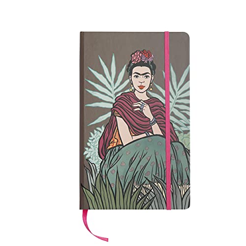 art&design24 I'm Frida Notizbuch, Format 13 x 21 cm, Grün, Notizblock mit 192 Seiten, Blätter aus ökologischem Papier, Made in Italy, Notizblock mit Lesezeichen und Gummiband von art & design 24