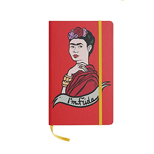 art&design24 I'm Frida Notizbuch, Format 13 x 21 cm, Rot, Notizblock mit 192 Seiten, Blätter aus ökologischem Papier, Made in Italy, Notizblock mit Lesezeichen und Gummiband art&design24 I'm Frida Notizbuch, Format 13 x 21 cm, Rot, Notizblock mit 192 Seiten, Blätter aus ökologischem Papier, Made in Italy, Notizblock mit Lesezeichen und Gummiband von art & design 24