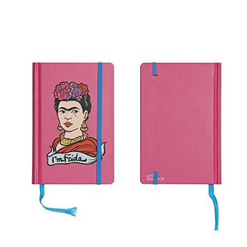 art&design24 I'm Frida Notizbuch, Format 9 x 14 cm, Fuchsie, Notizblock mit 240 Seiten, Blätter aus ökologischem Papier, Made in Italy, Notizblock mit Lesezeichen und Gummiband art&design24 I'm Frida Notizbuch, Format 9 x 14 cm, Fuchsie, Notizblock mit 240 Seiten, Blätter aus ökologischem Papier, Made in Italy, Notizblock mit Lesezeichen und Gummiband von art & design 24
