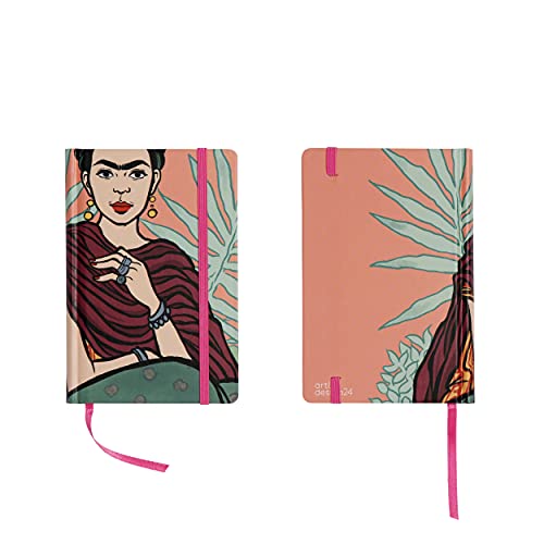 art&design24 I'm Frida Notizbuch, Format 9 x 14 cm, Rosa, Notizblock mit 240 Seiten, Blätter aus ökologischem Papier, Made in Italy, Notizblock mit Lesezeichen und Gummiband art&design24 I'm Frida Notizbuch, Format 9 x 14 cm, Rosa, Notizblock mit 240 Seiten, Blätter aus ökologischem Papier, Made in Italy, Notizblock mit Lesezeichen und Gummiband von art & design 24