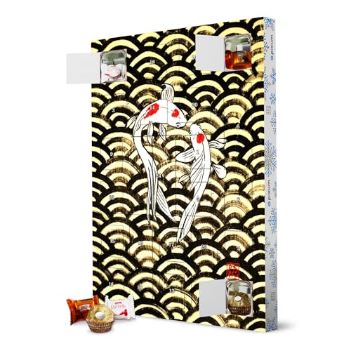 Adventskalender XXL mit Pralinen von Ferrero Koi auf Holz artboxONE Adventskalender Tiere von artboxONE