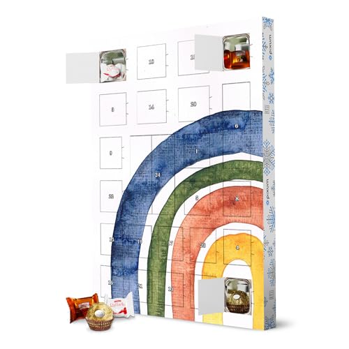 Adventskalender XXL mit Pralinen von Ferrero Regenbogen in Wasserfarbe artboxONE Adventskalender Natur von artboxONE