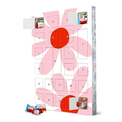 Adventskalender XXL mit Produkten von Kinder® Gänseblümchen Rosarot artboxONE Adventskalender Natur von artboxONE