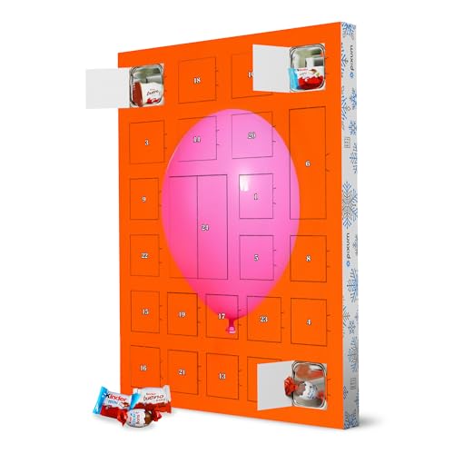 Adventskalender XXL mit Produkten von Kinder® Pink ballon loves orange artboxONE Adventskalender Für Kinder von artboxONE