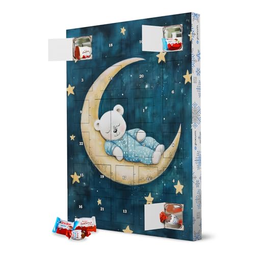 Adventskalender XXL mit Produkten von Kinder® Teddy blau artboxONE Adventskalender Für Kinder von artboxONE