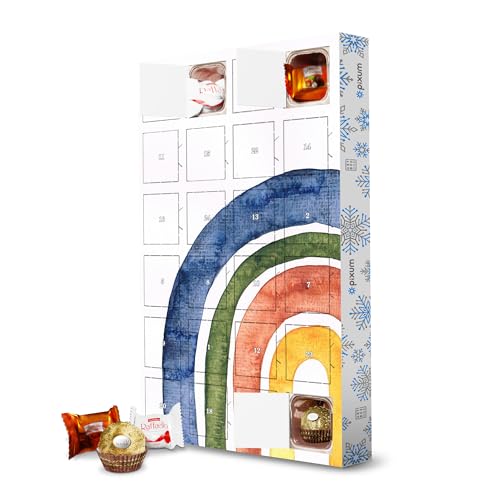 Adventskalender mit Pralinen von Ferrero Regenbogen in Wasserfarbe artboxONE Adventskalender Natur von artboxONE