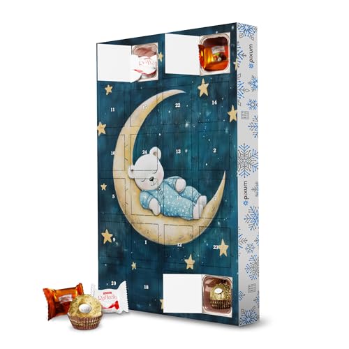 Adventskalender mit Pralinen von Ferrero Teddy blau artboxONE Adventskalender Für Kinder von artboxONE