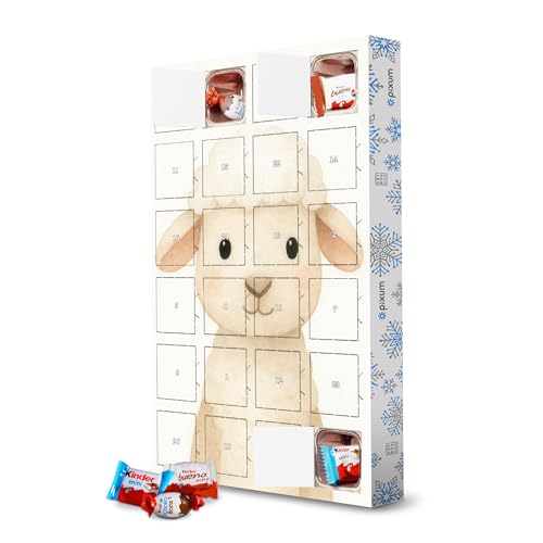 Adventskalender mit Produkten von Kinder® Aquarell -Lamm -Illustration artboxONE Adventskalender Für Kinder von artboxONE