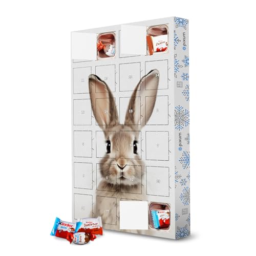 Adventskalender mit Produkten von Kinder® Charly Niedlicher Hase artboxONE Adventskalender Natur von artboxONE