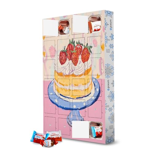 Adventskalender mit Produkten von Kinder® Pastel strawberry shortcake artboxONE Adventskalender Für Kinder von artboxONE