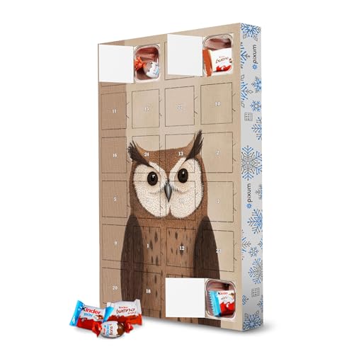 Adventskalender mit Produkten von Kinder® Süße Braune Eule artboxONE Adventskalender Natur von artboxONE