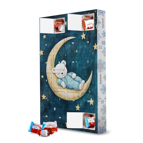 Adventskalender mit Produkten von Kinder® Teddy blau artboxONE Adventskalender Für Kinder von artboxONE
