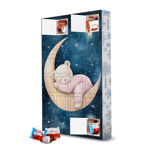 Adventskalender mit Produkten von Kinder® Teddy rosa artboxONE Adventskalender Für Kinder von artboxONE
